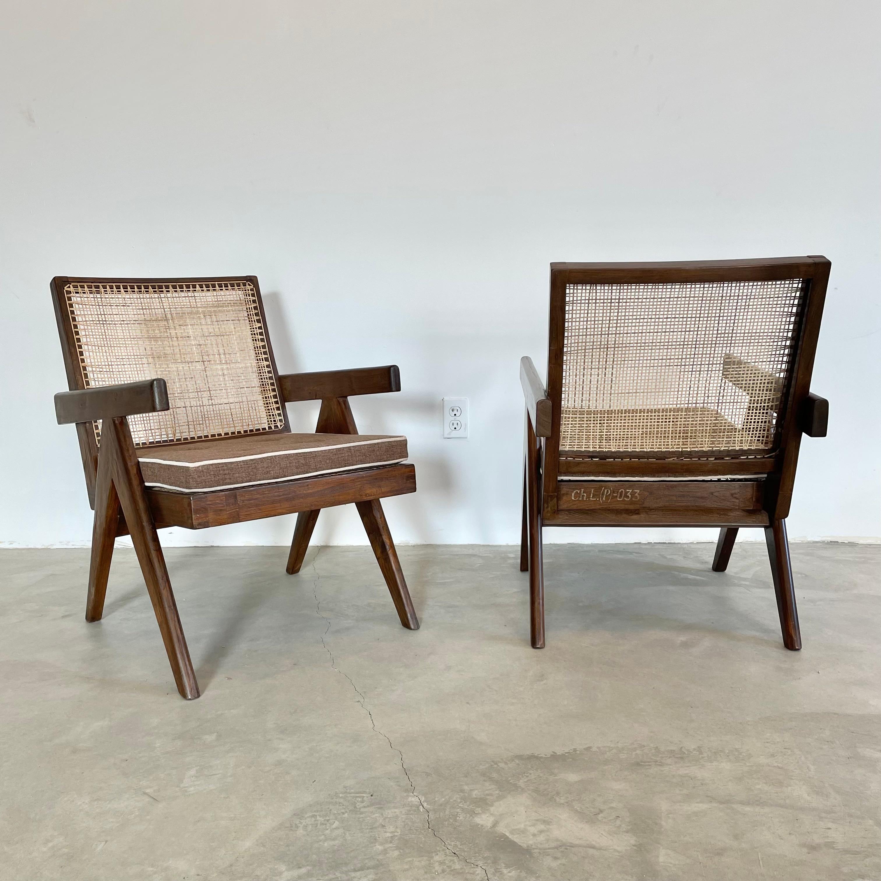 Indian Pierre Jeanneret Easy Chairs, 1950s Chandigargh For Sale