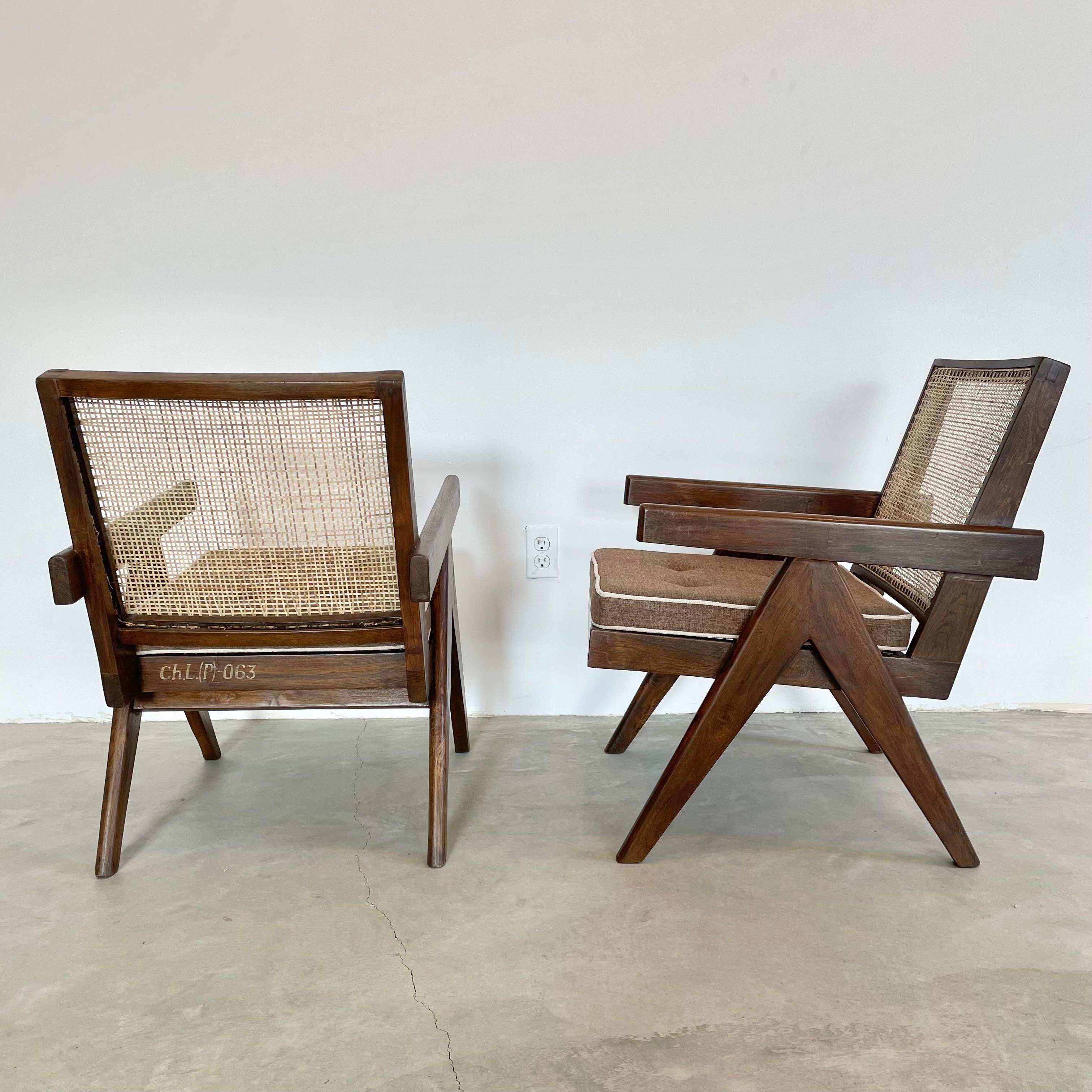 Pierre Jeanneret Easy Chairs, 1950s Chandigargh In Good Condition For Sale In Los Angeles, CA