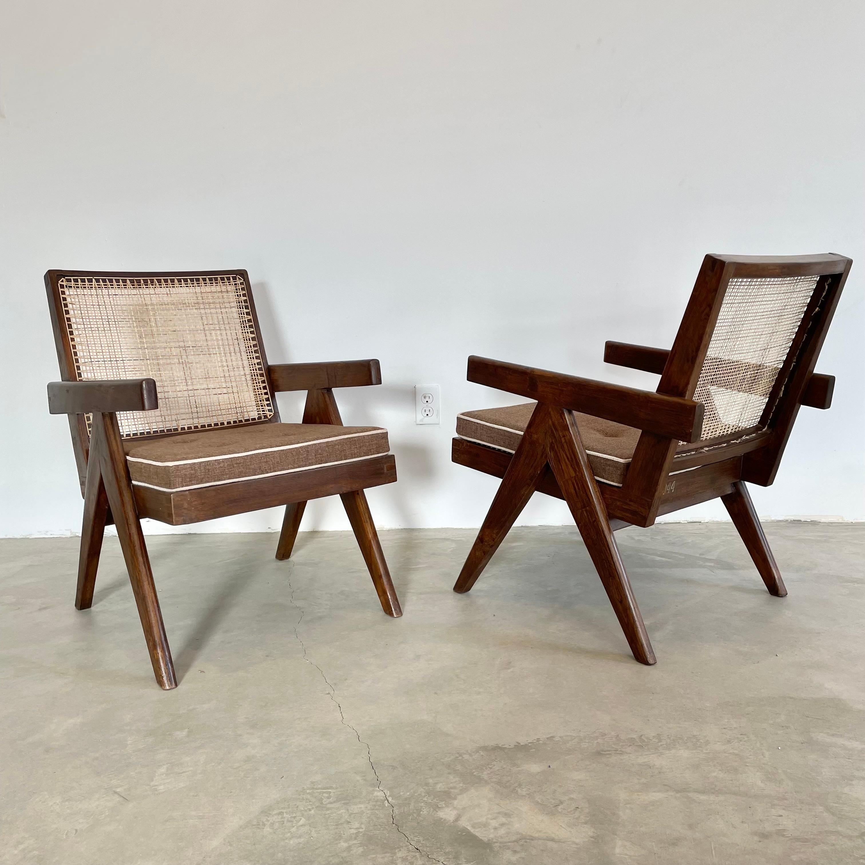 Pierre Jeanneret Easy Chairs, 1950s Chandigargh 1