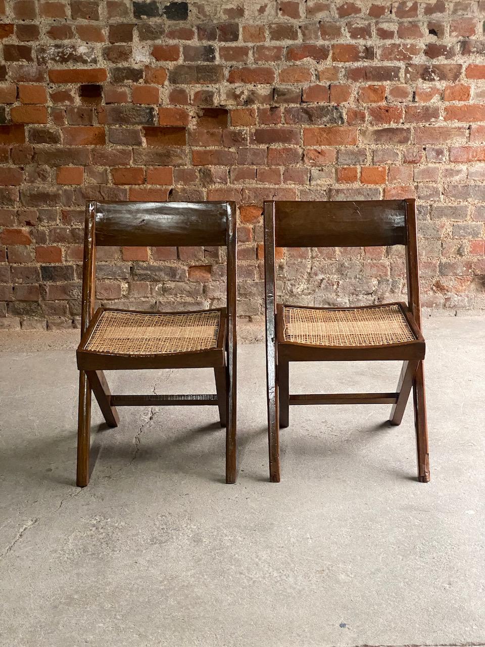 Indian Pierre Jeanneret  Library Chairs PJEC010301 CERTIFICATE BY JACQUES DWORCZAK 1959 For Sale