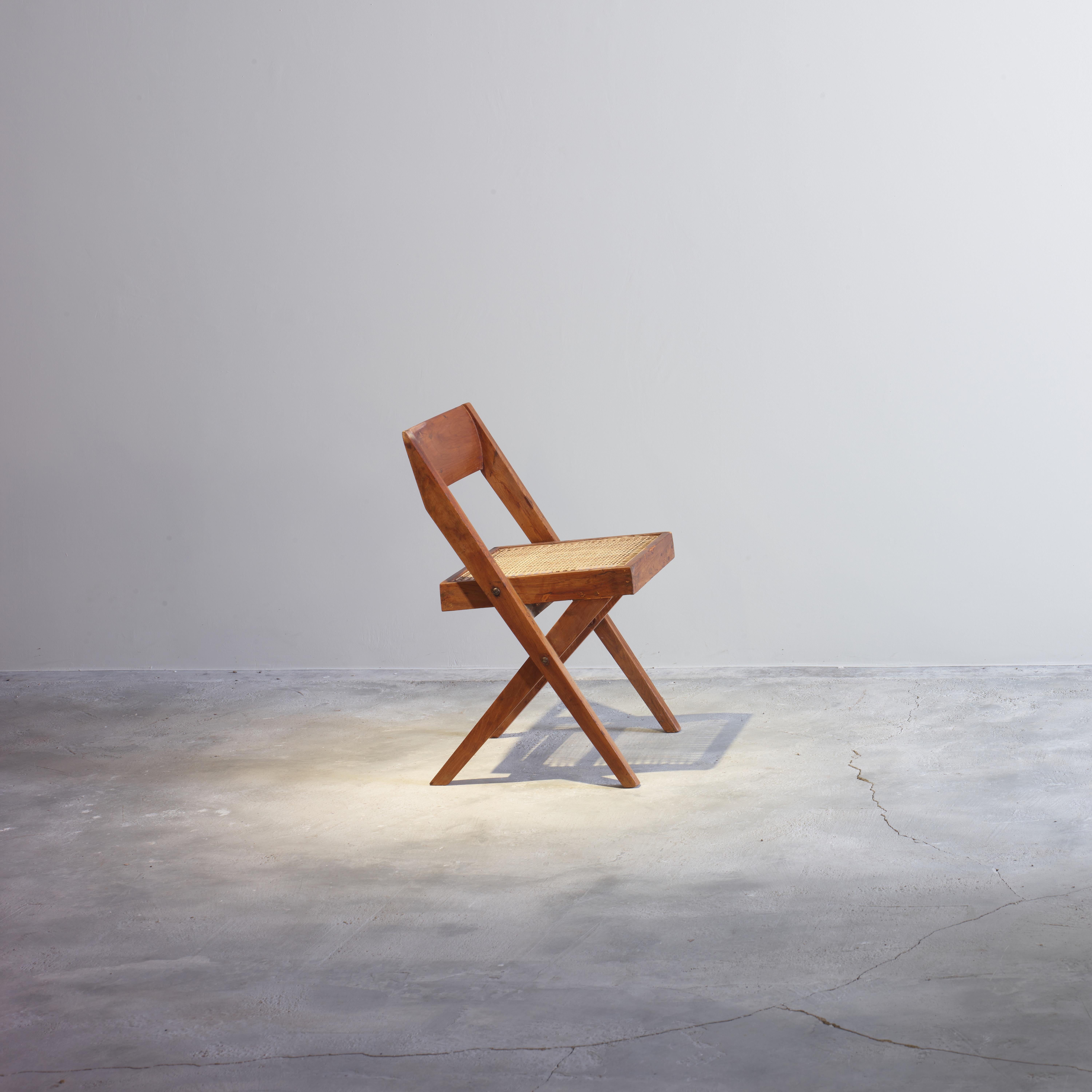 Pierre Jeanneret / Eulie Chowdhury PJ/EC-SI-51-A Chairs / Authentic Mid-Century For Sale 3