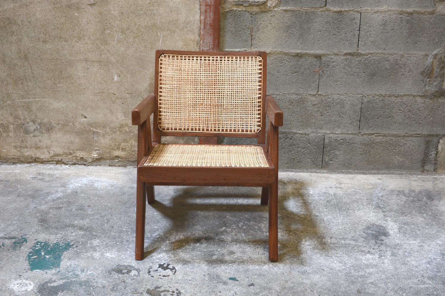 Wood Pierre Jeanneret, Exceptional set of 8 'Easy Armchairs' with Original Lettering For Sale