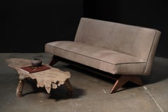 Pierre Jeanneret Fireside Sofa, Suede