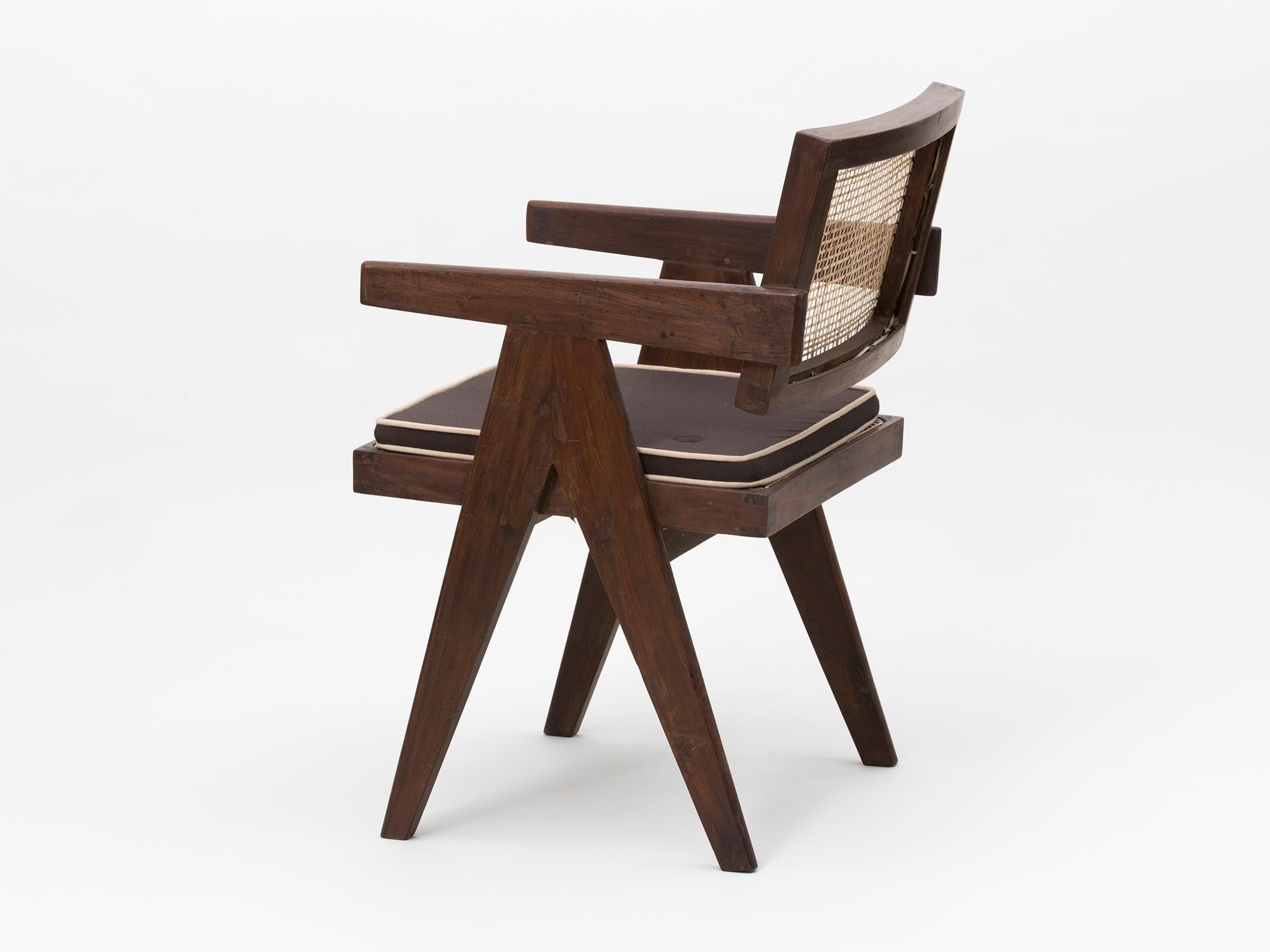 Indian Pierre Jeanneret Floating Back Armchair