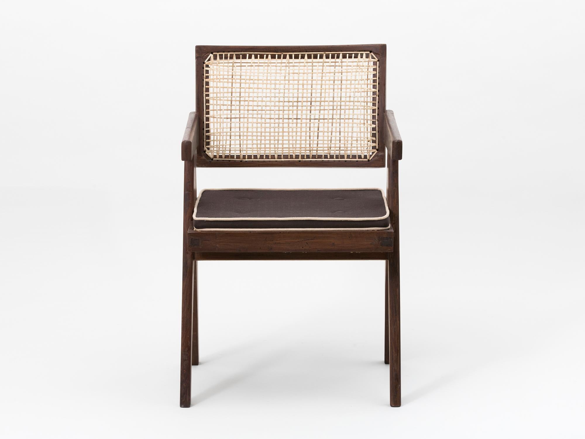 Wicker Pierre Jeanneret Floating Back Armchair