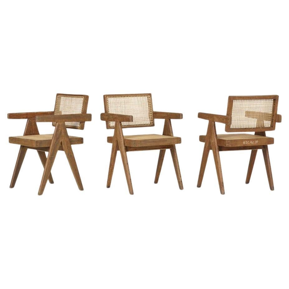 Pierre Jeanneret Set of 10 Floating Back Chairs Ca. 1960 from Chandigarh For Sale 8