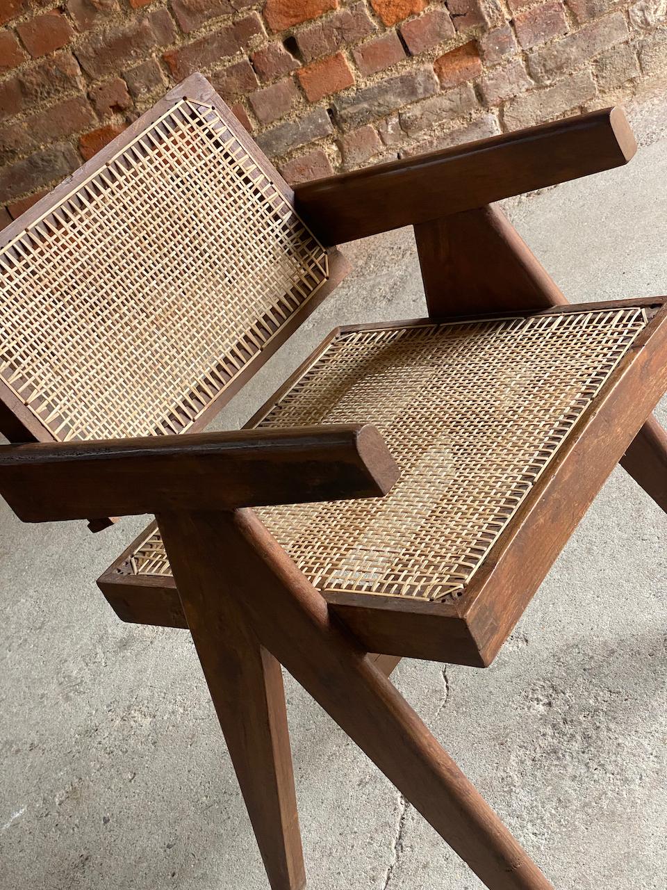 Pierre Jeanneret Floating Back Office Chair Model PJ-010100T circa 1955 Chair 3 For Sale 4
