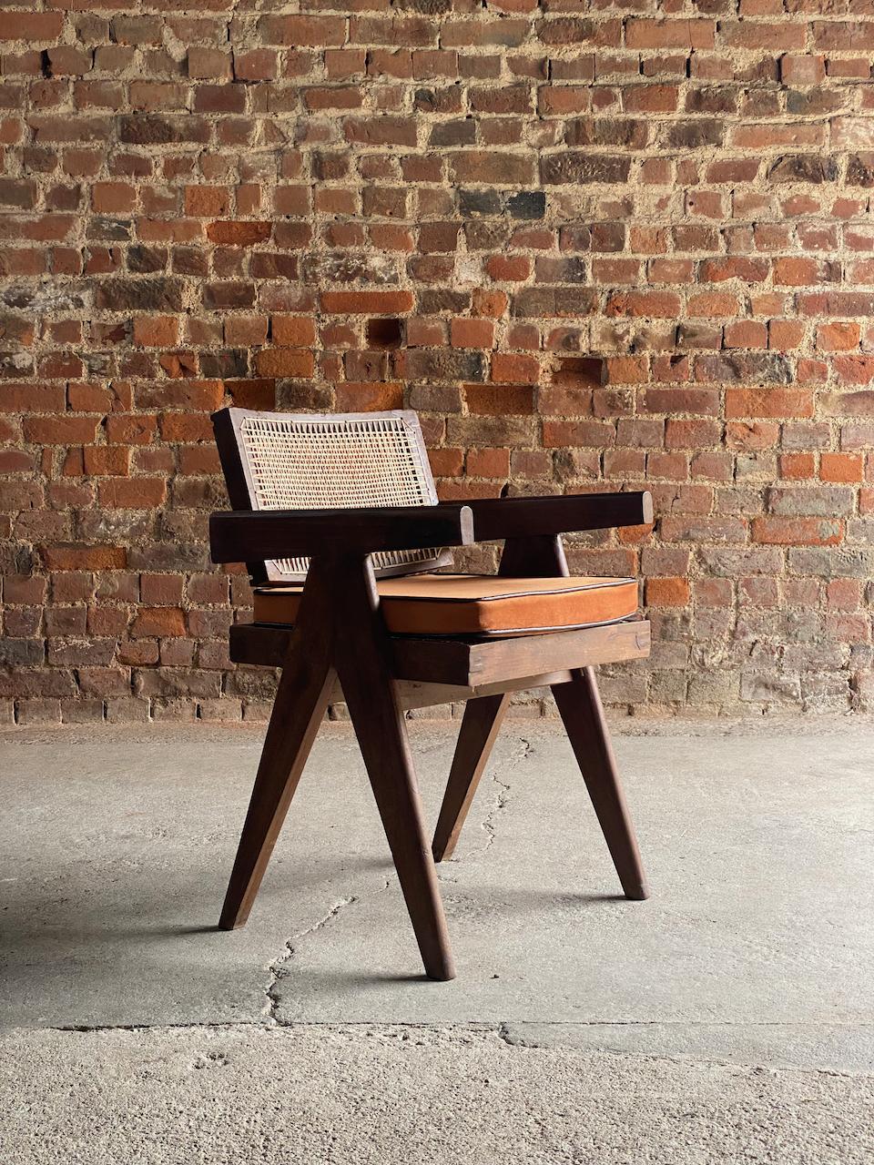 Pierre Jeanneret Floating Back Office Chair Model PJ-010100T circa 1955 Chair 3 For Sale 9