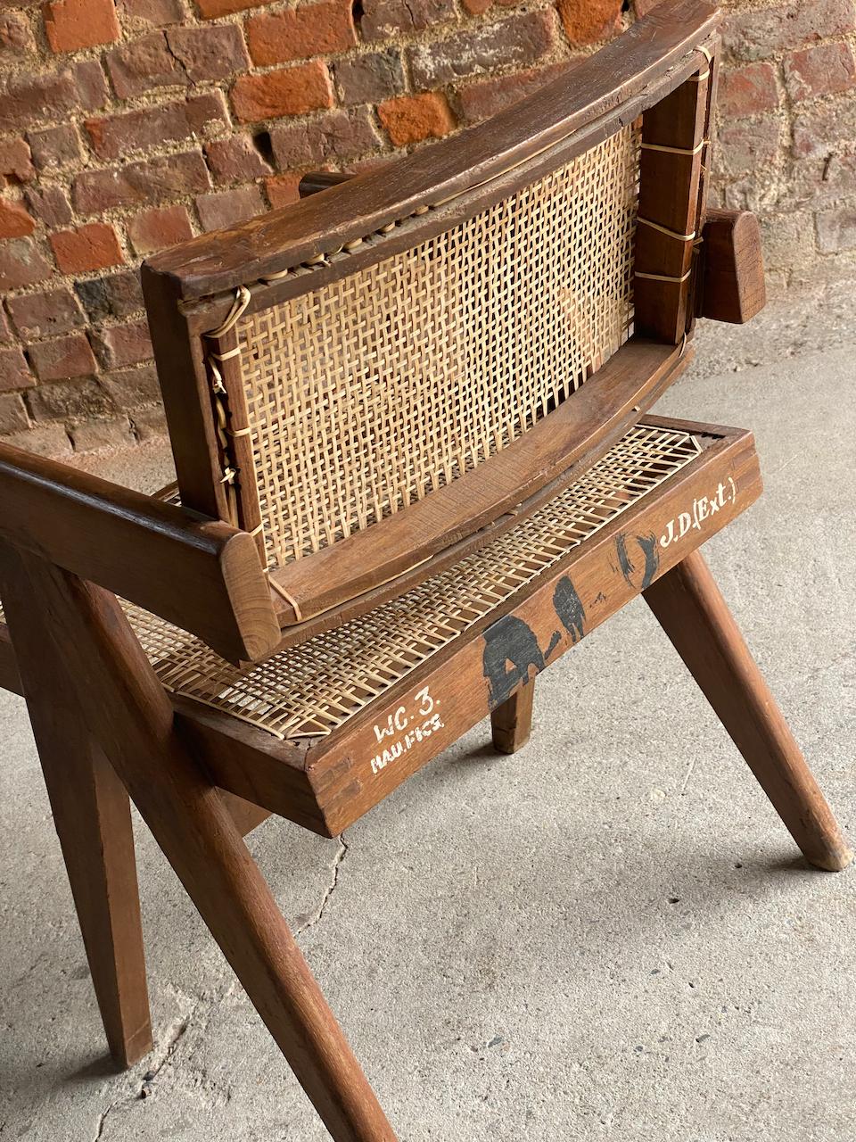 Indian Pierre Jeanneret Floating Back Office Chair Model PJ-010100T circa 1955 Chair 3 For Sale