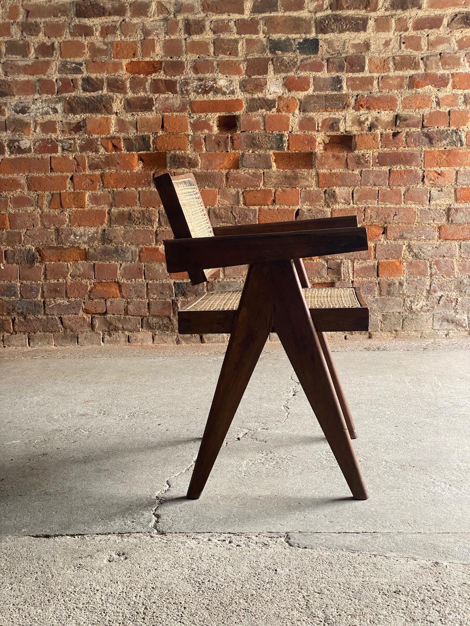 Mid-20th Century Pierre Jeanneret Floating Back Office Chair Model PJ-010100T circa 1955 Chair 3 For Sale