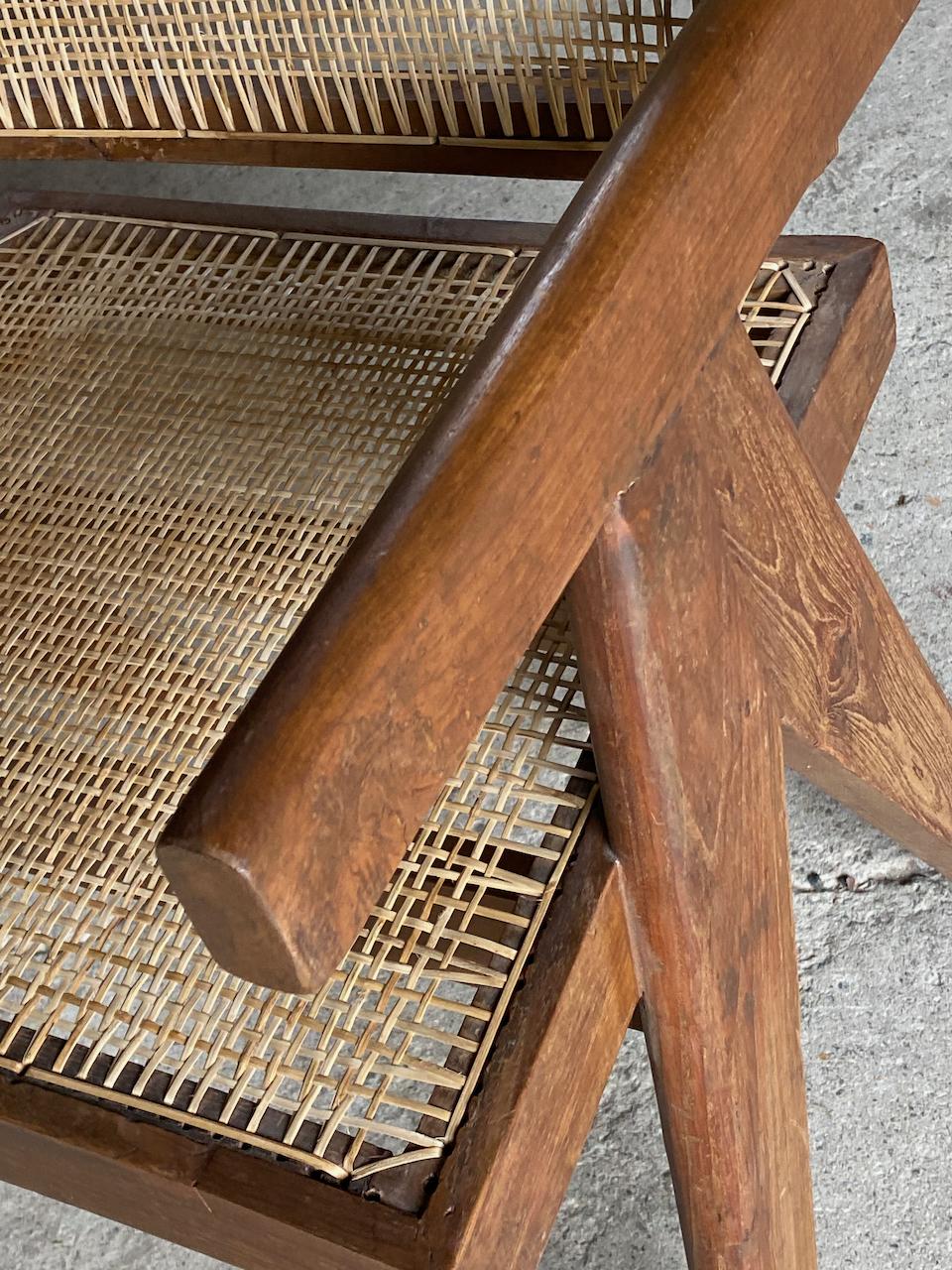 Pierre Jeanneret Floating Back Office Chair Model PJ-010100T circa 1955 Chair 3 For Sale 2