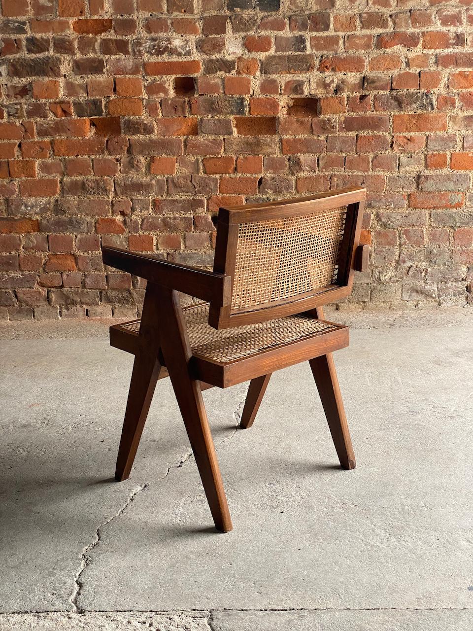 Pierre Jeanneret Floating Back Office Chair Model PJ-010100T circa 1955 Chair 4 For Sale 1