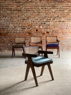 Pierre Jeanneret Floating Back Office Chair Set of Four, circa 1955