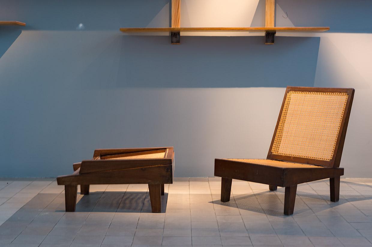 Pierre Jeanneret, Folding Chairs, PJ-SI-61-A, Chandigarh, Teak and Cane In Good Condition In Paris, FR