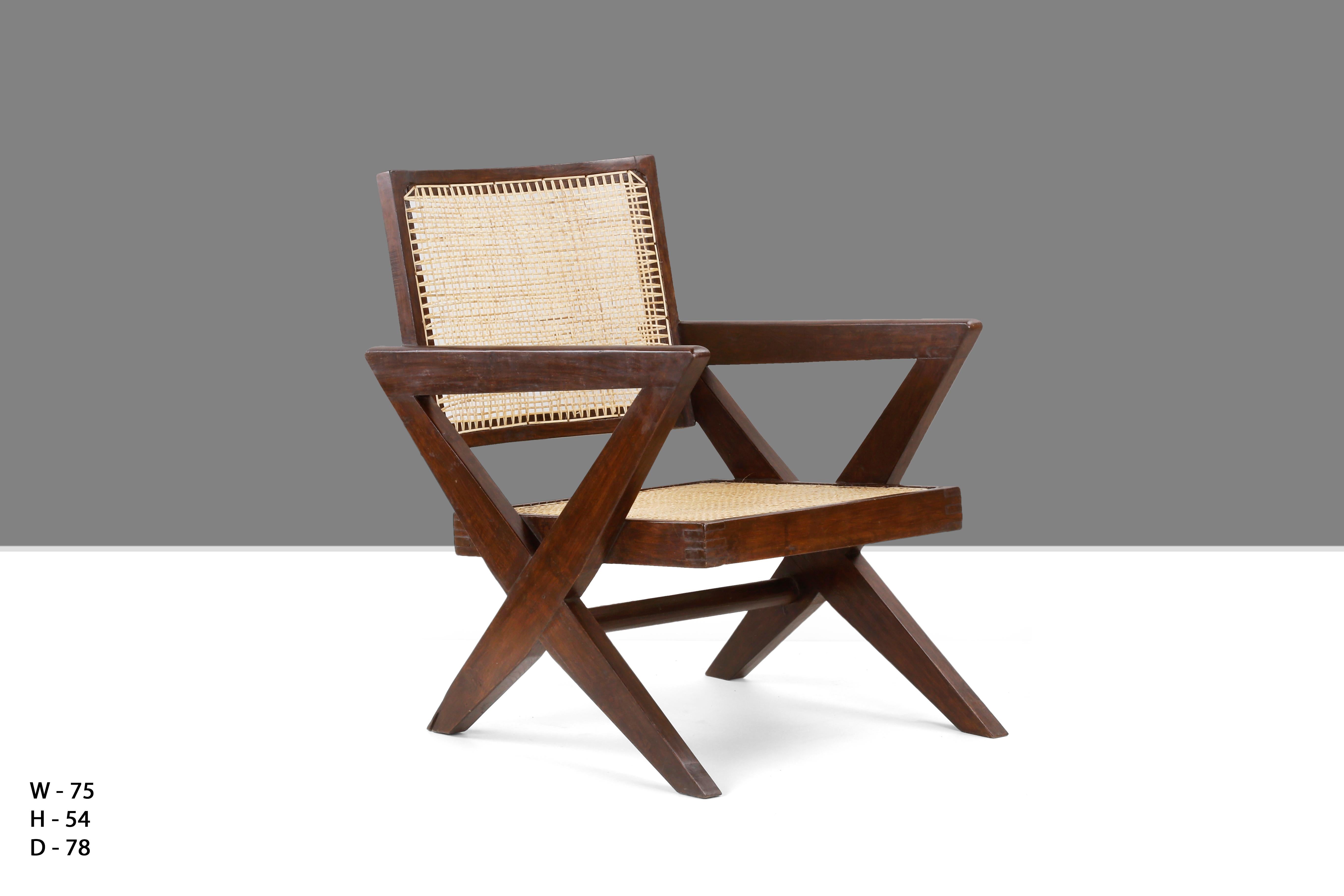 Pierre Jeanneret PJ-SI-45-A X-Easy Sessel / Authentic Mid-Century Modern (Moderne der Mitte des Jahrhunderts)