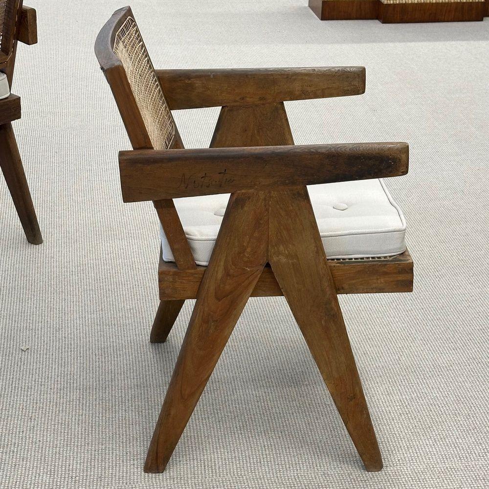 Pierre Jeanneret, Französischer Mid-Century-Modern-Sessel, Sessel, Chandigarh, ca. 1960er Jahre (Moderne der Mitte des Jahrhunderts)