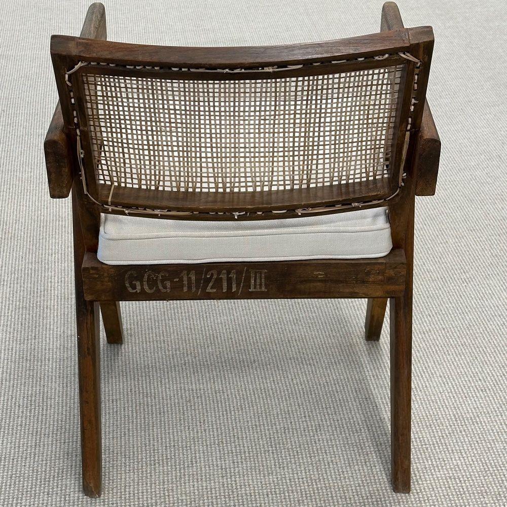 Pierre Jeanneret, Französischer Mid-Century-Modern-Sessel, Sessel, Chandigarh, ca. 1960er Jahre (Indisch)