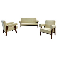 Pierre Jeanneret, French Mid-Century Modern, Bridge Sofa Set, Chandigarh
