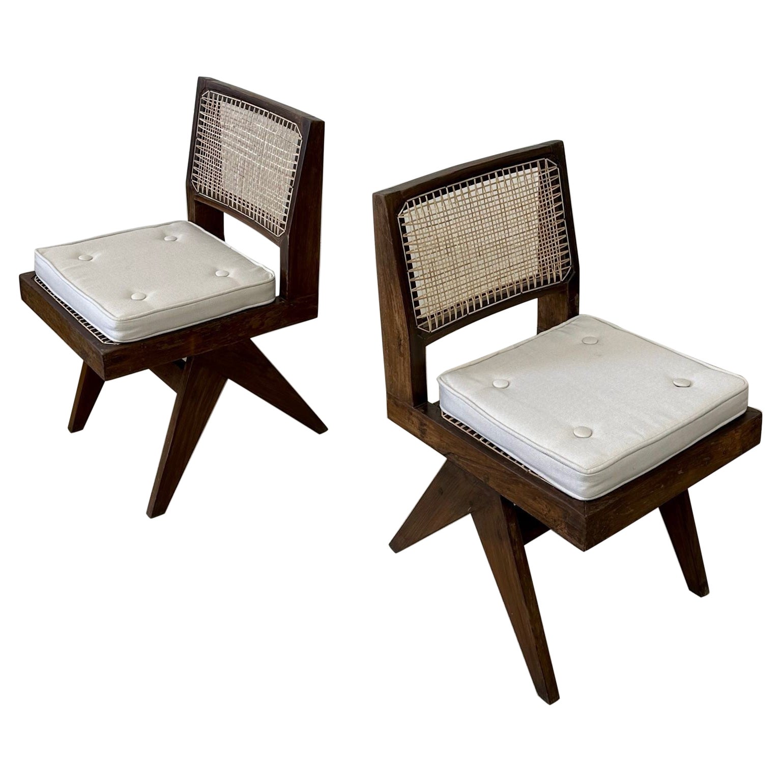 Pierre Jeanneret, French Mid-Century Modern, Dining, Side Chairs, India, 1960s