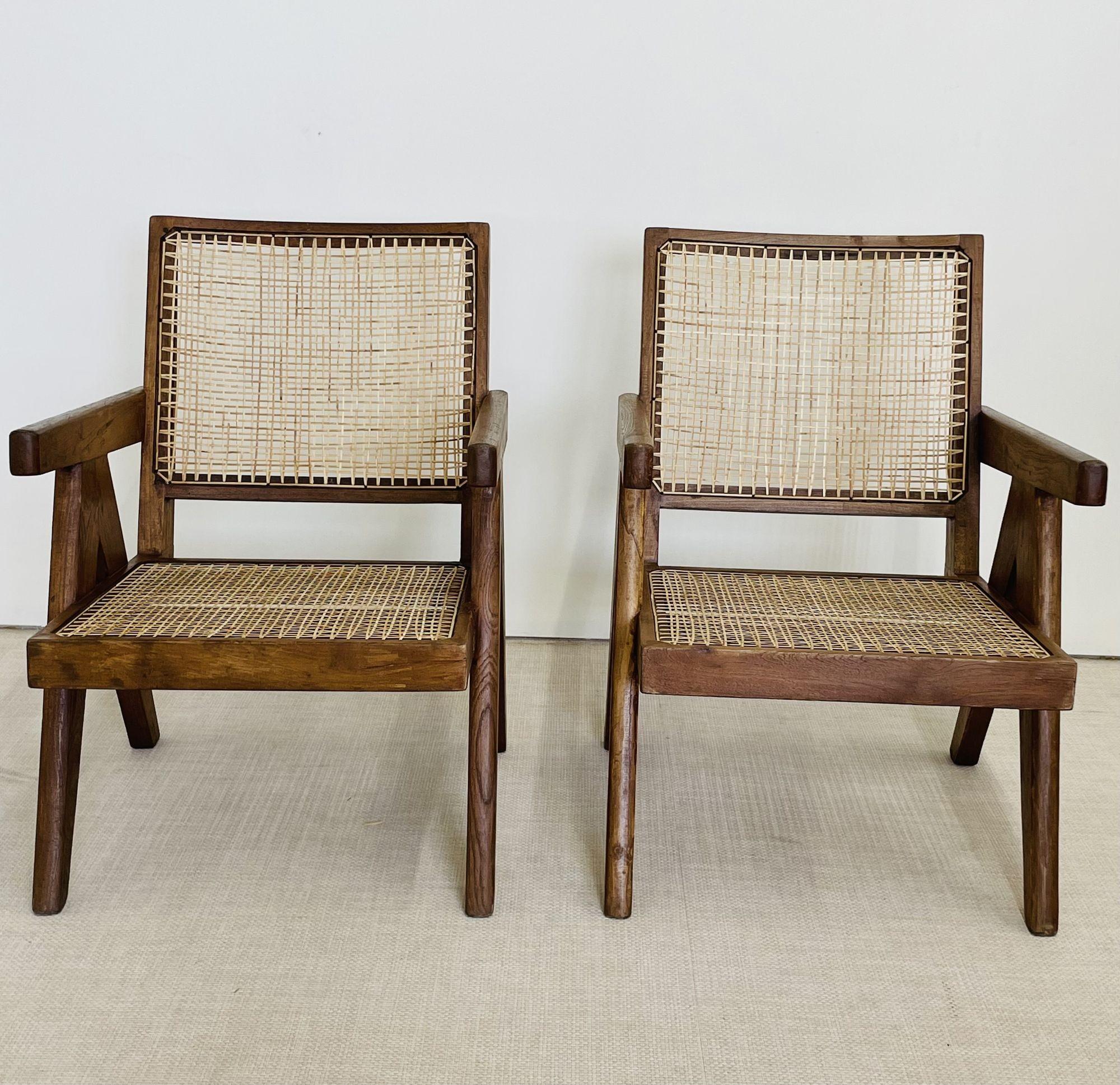 Pierre Jeanneret, French Mid-Century Modern, Easy Armchairs, Teak, Chandigarh In Good Condition In Manhasset, NY