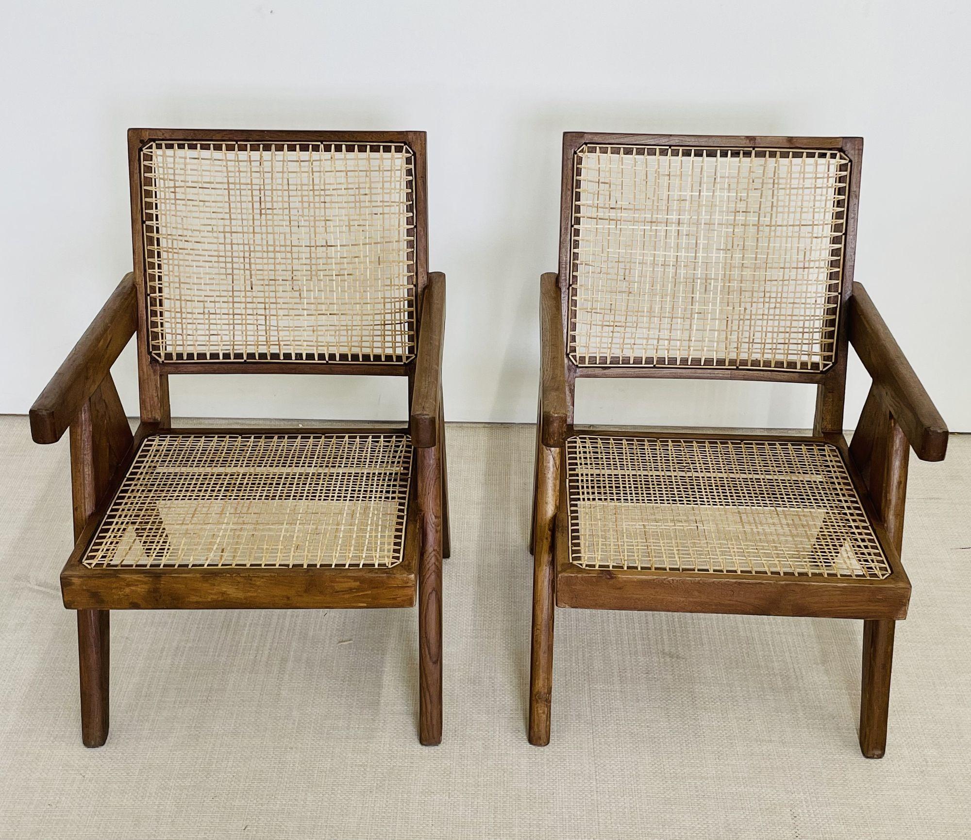 Mid-20th Century Pierre Jeanneret, French Mid-Century Modern, Easy Armchairs, Teak, Chandigarh