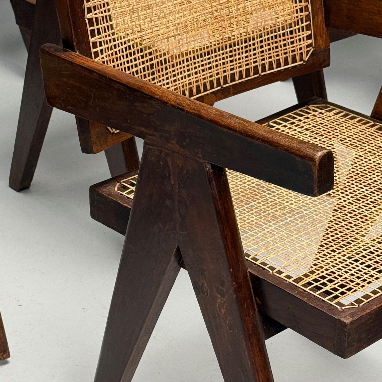 Pierre Jeanneret, French Mid-Century Modern, Floating Back Dining Chairs, Teak 6