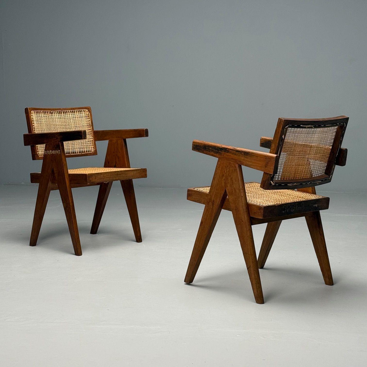 Pierre Jeanneret, French Mid-Century Modern, Floating Back Dining Chairs, Teak 2