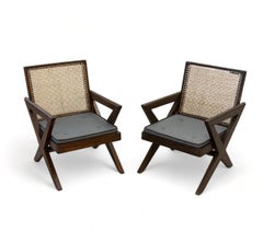 Pierre Jeanneret, French Mid-Century Modern, Lounge Chairs, Chandigarh, 1950s