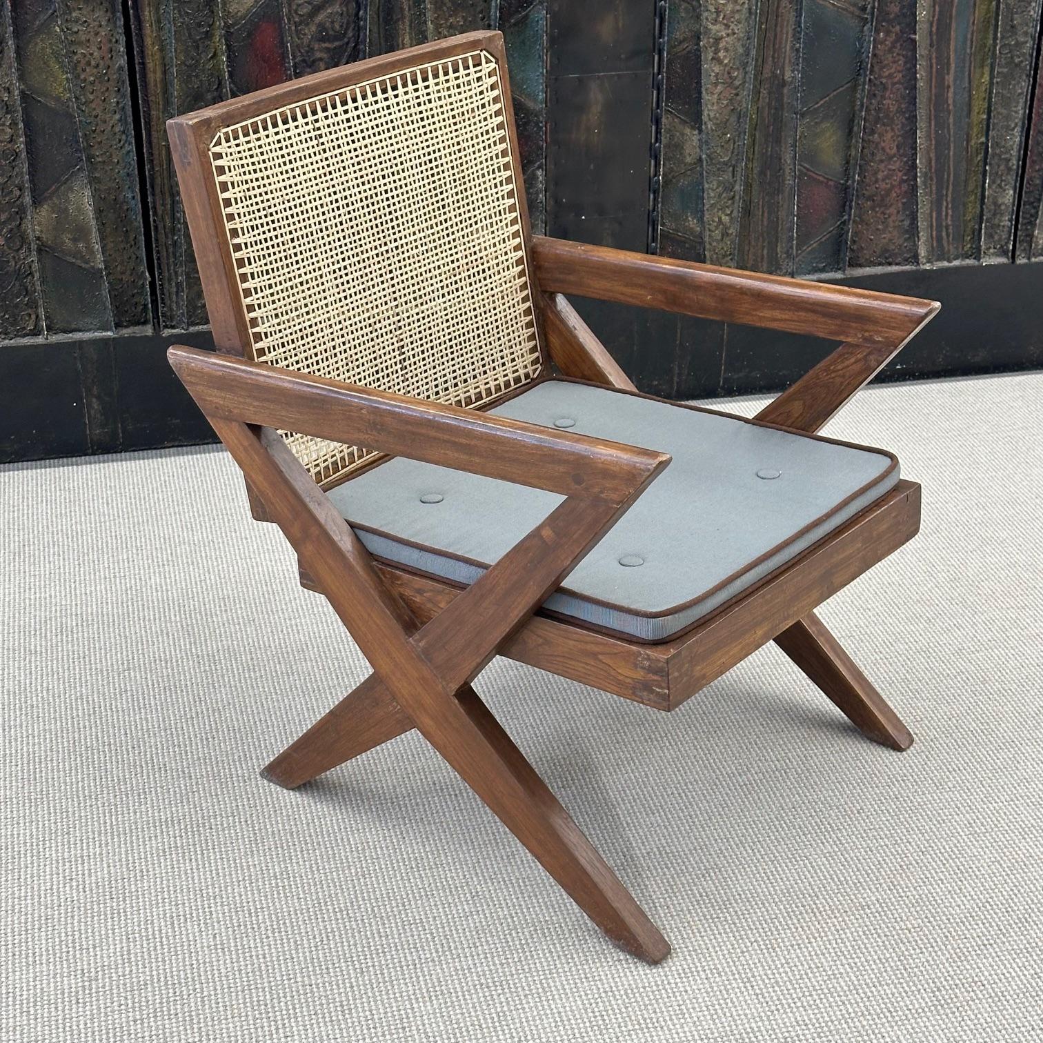 Pierre Jeanneret, French Mid-Century Modern, Lounge Chairs, Chandigarh, 1950s For Sale 2