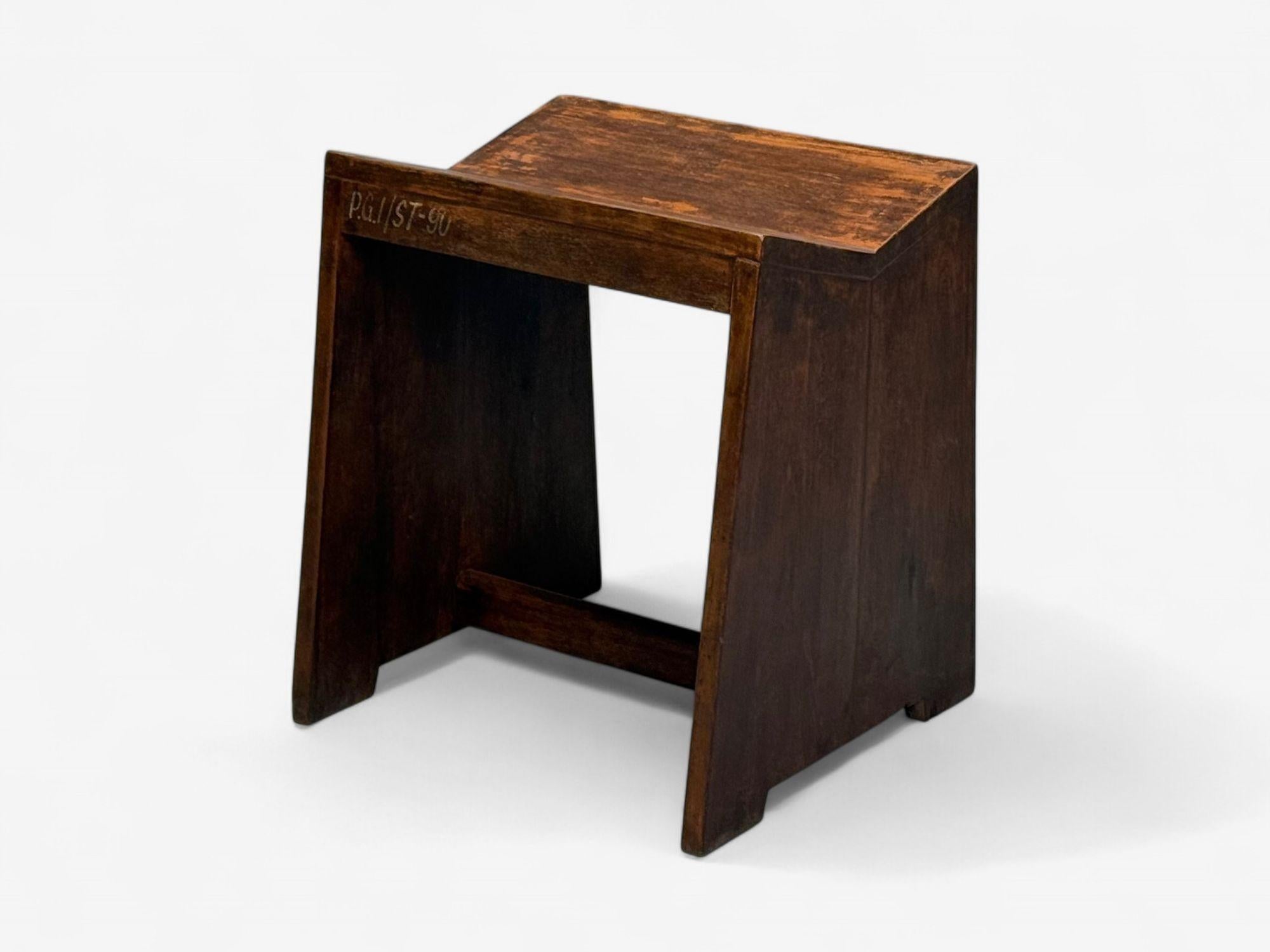Mid-20th Century Pierre Jeanneret, French Mid-Century Modern, Sewing Stools, Chandigarh, 1960s For Sale