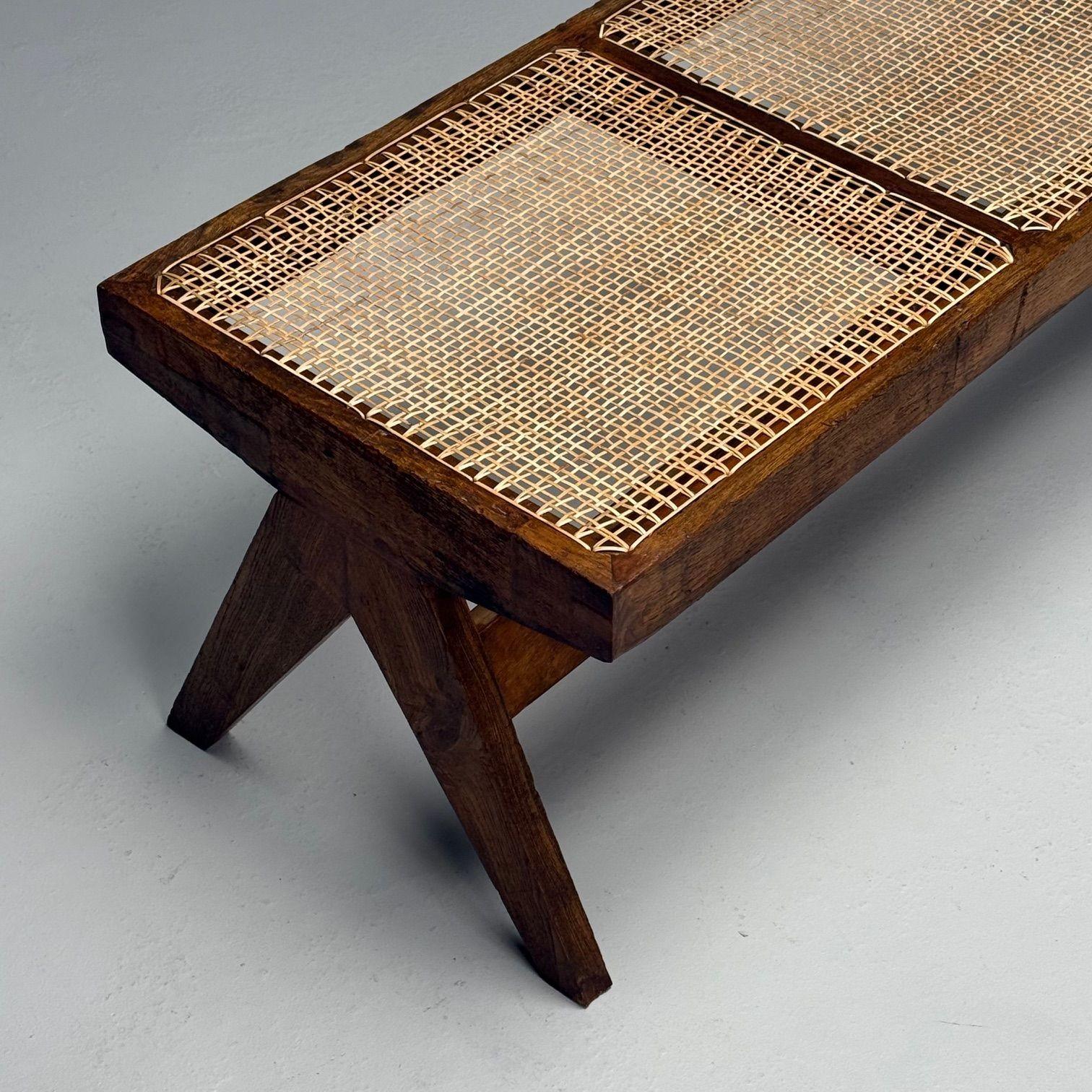 Pierre Jeanneret, French Mid-Century Modern, Teak Benches, Chandigarh, 1960s 5