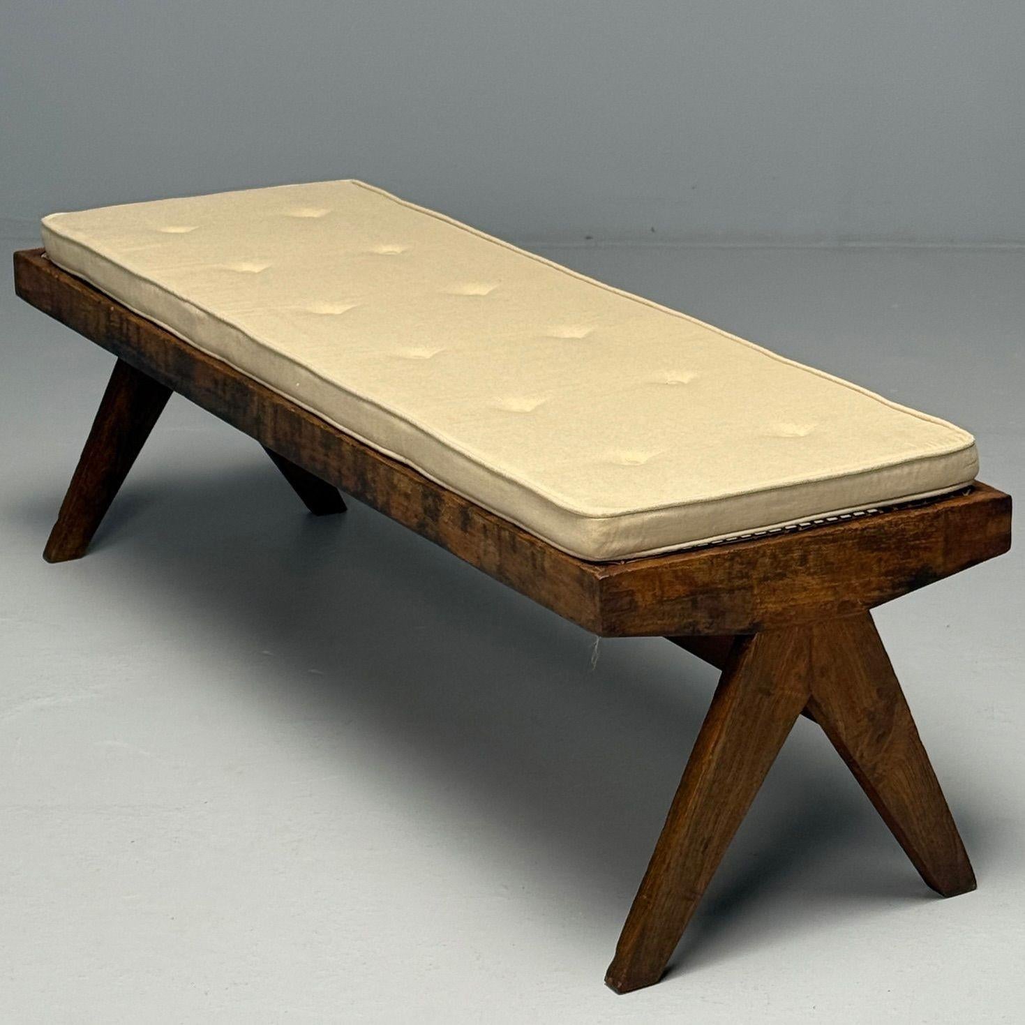 Pierre Jeanneret, French Mid-Century Modern, Teak Benches, Chandigarh, 1960s 6