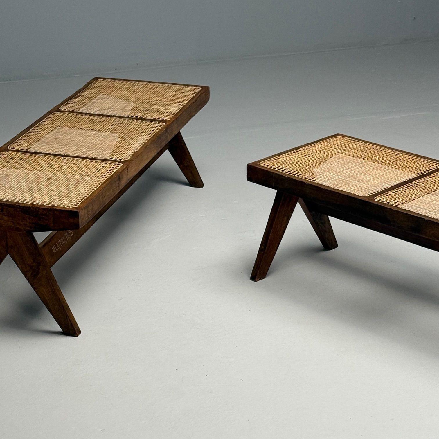 Pierre Jeanneret, French Mid-Century Modern, Teak Benches, Chandigarh, 1960s 1