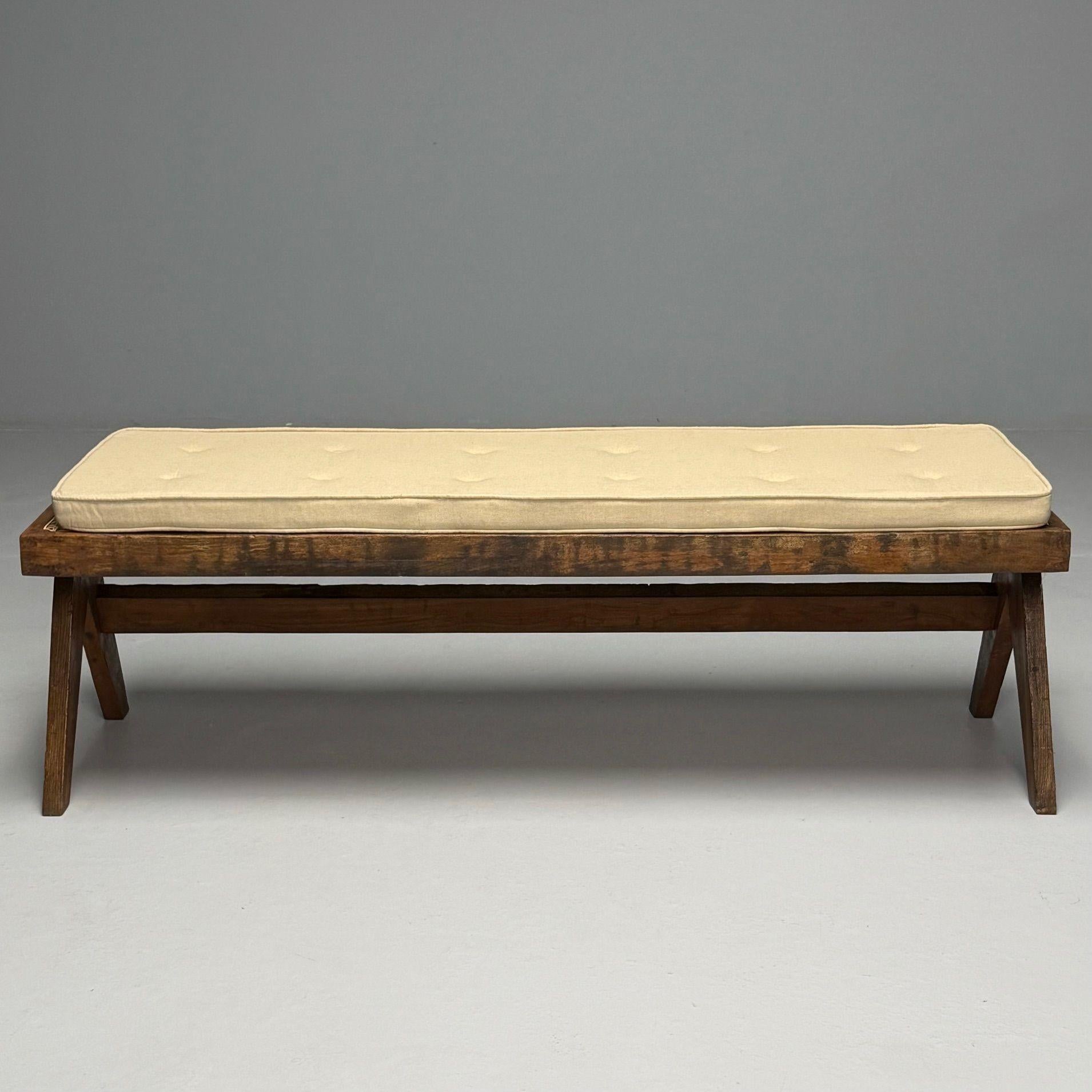 Pierre Jeanneret, French Mid-Century Modern, Teak Benches, Chandigarh, 1960s 2