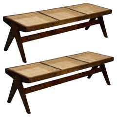 Pierre Jeanneret, French Mid-Century Modern, Teak Benches, Chandigarh, 1960s