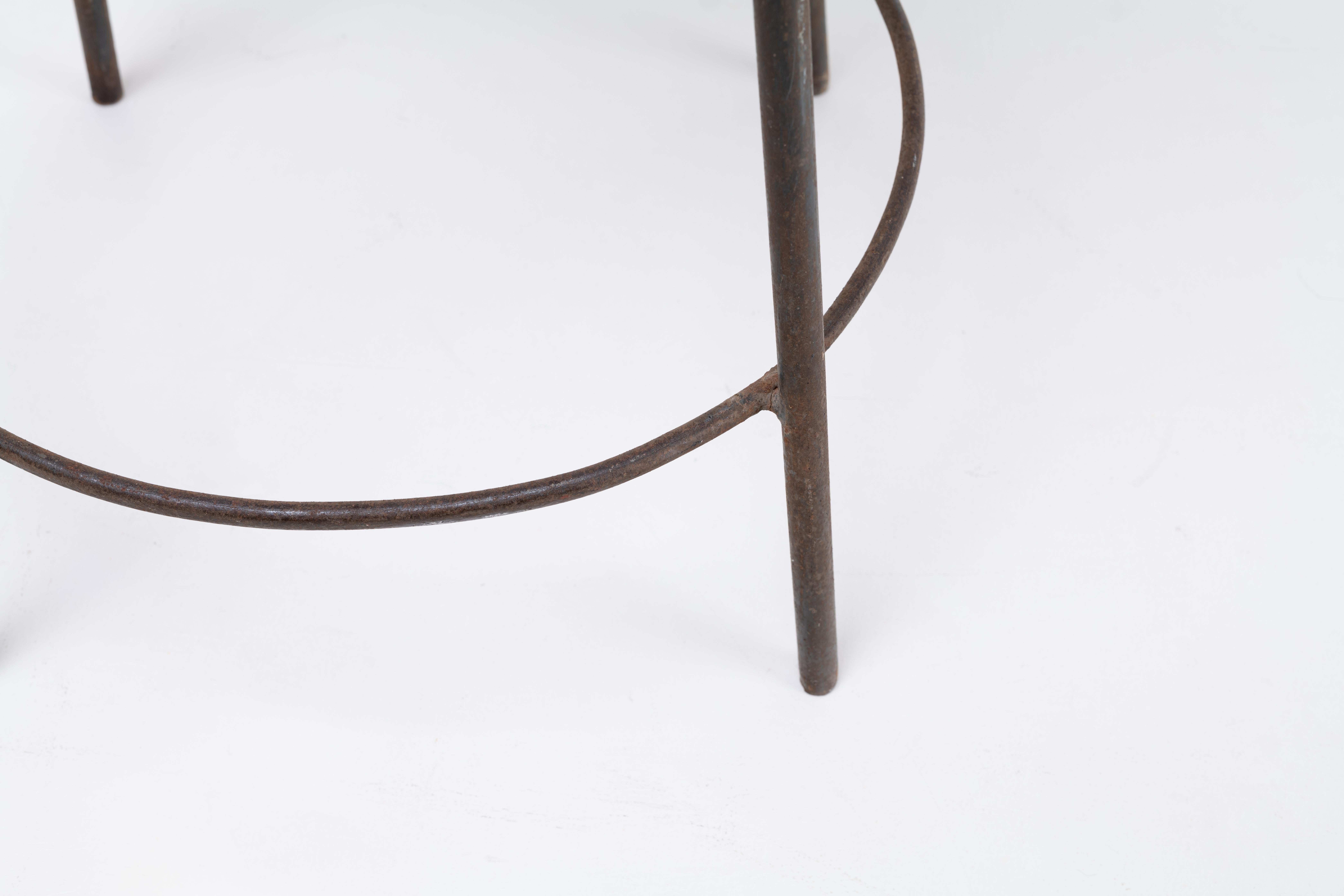 Pierre Jeanneret High Stools Teak & Iron, 1960 Chandigarh India - Sets Available For Sale 4