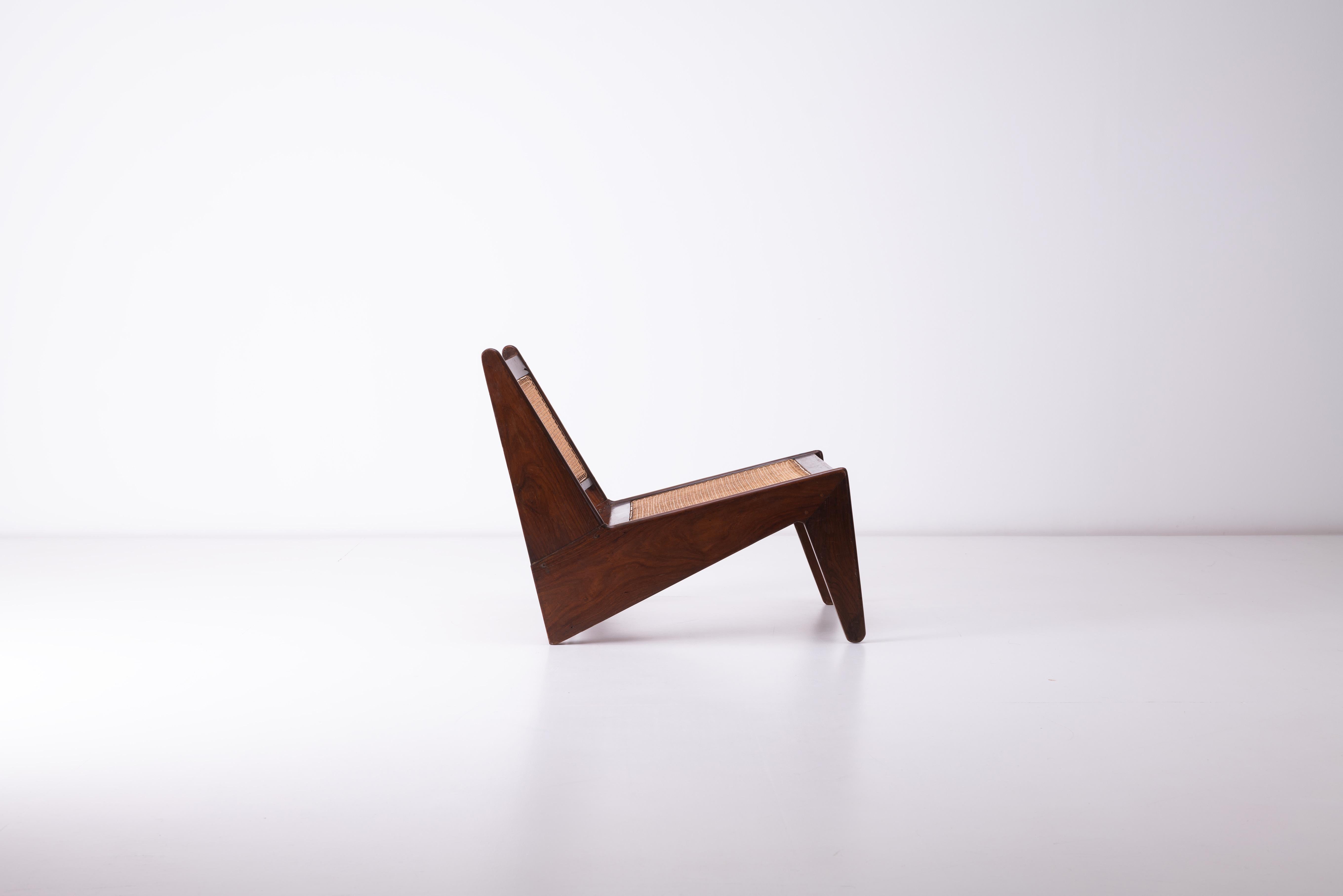 Vintage Patinated Pierre Jeanneret, Kangaroo Chairs from Chandigarh, India For Sale 4