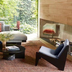 Pierre Jeanneret Kangaroo Low Armchair, Wood and Cane with Cushions by Cassina