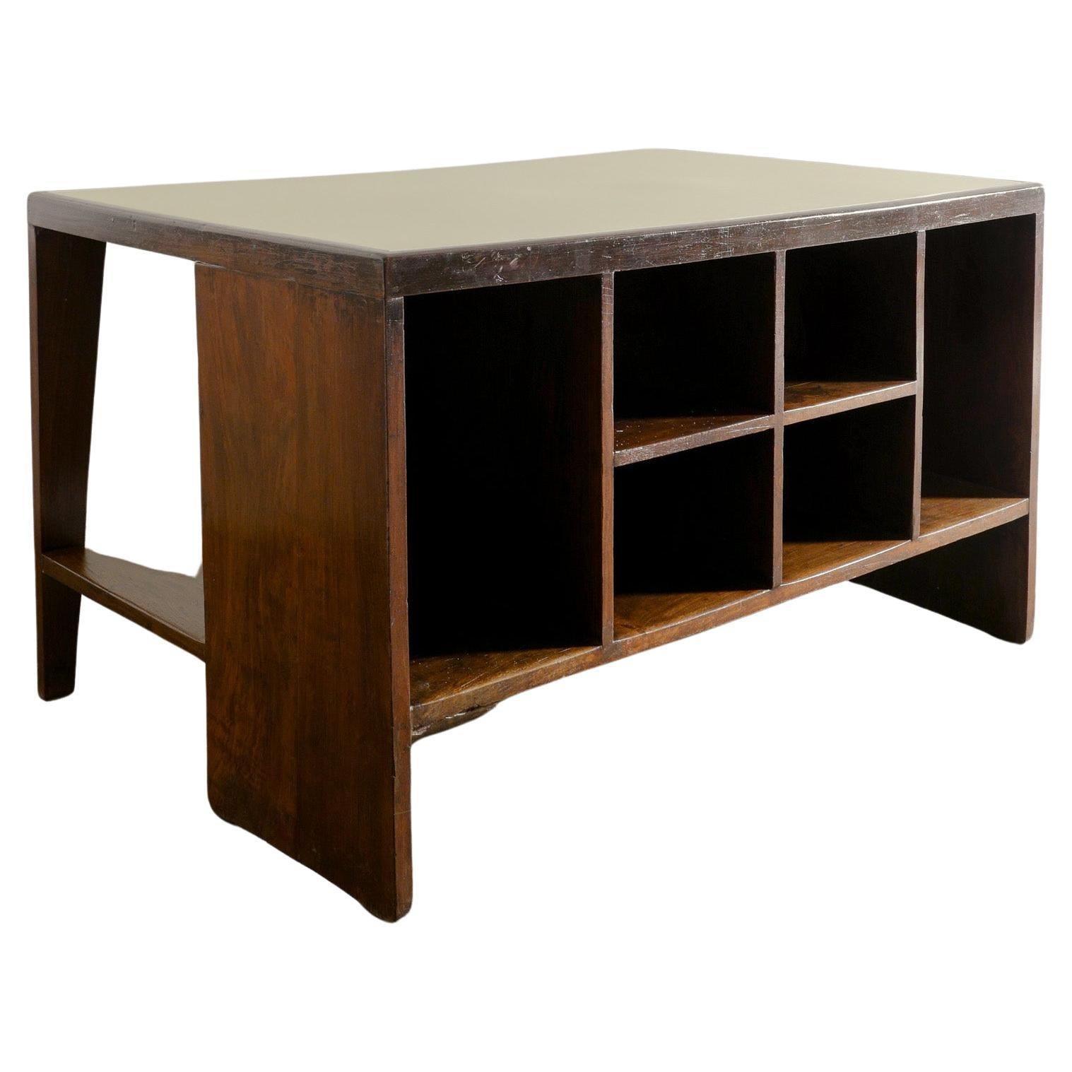 Pierre Jeanneret / Le Corbusier "Pigeon Hole" Mid Century Wooden Desk, 1950s  For Sale