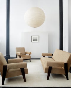 Pierre Jeanneret & Le Corbusier Upholstered Sofa & Lounge Chair Set c 1955-66