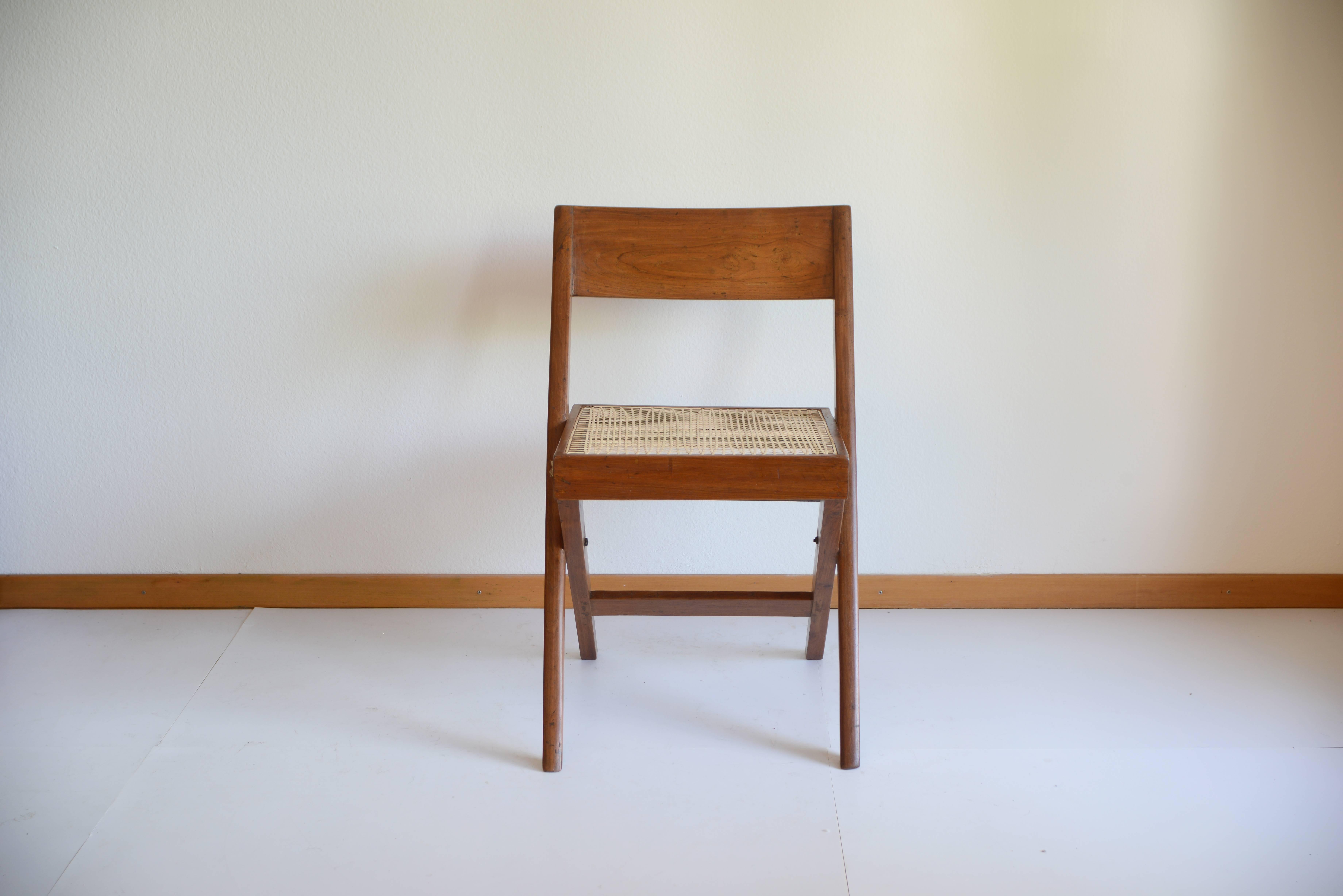 Pierre Jeanneret Library Chair AUTHENTIC Chandigarh PJ-SI-51-A In Good Condition In Zürich, CH