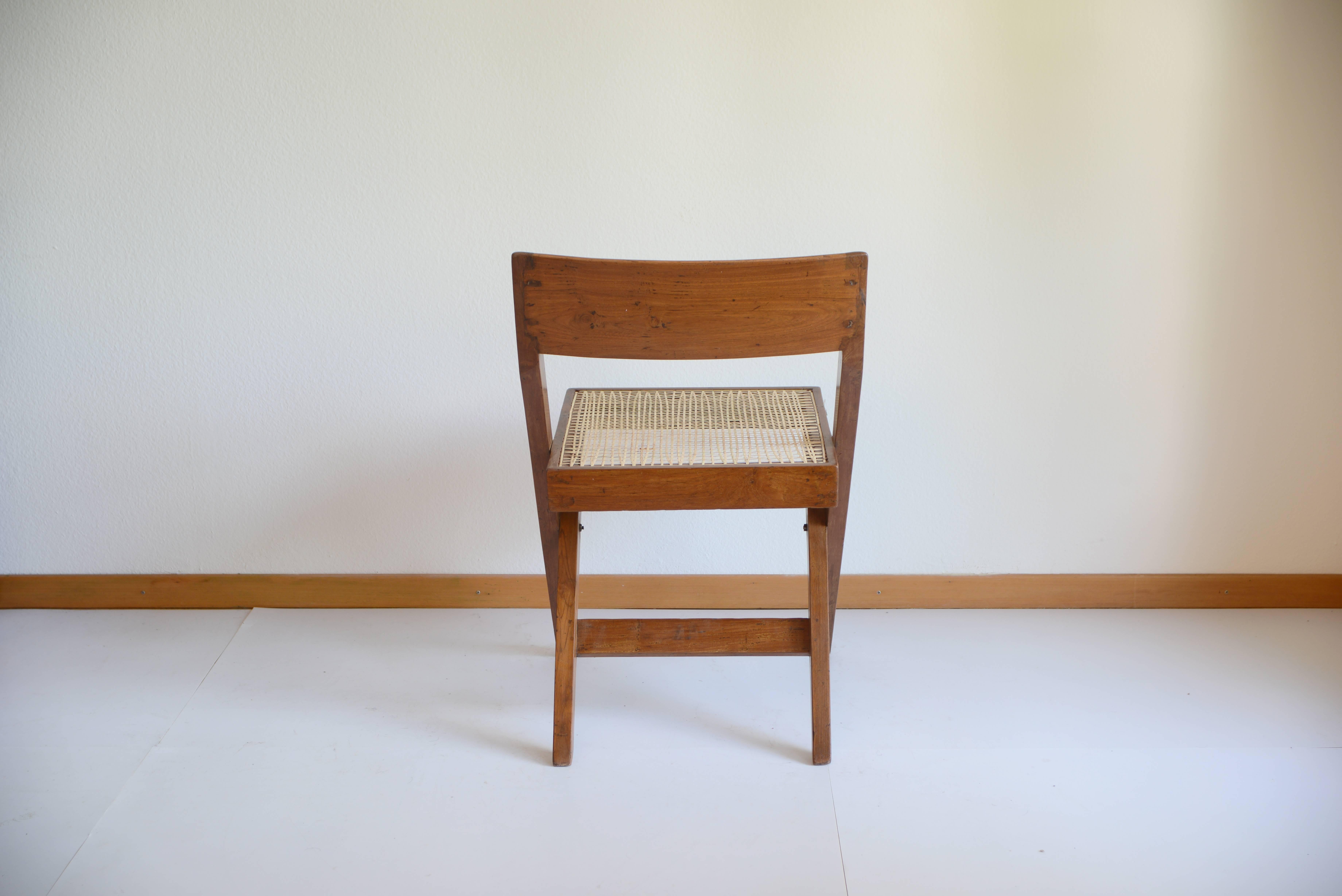 Mid-20th Century Pierre Jeanneret Library Chair AUTHENTIC Chandigarh PJ-SI-51-A
