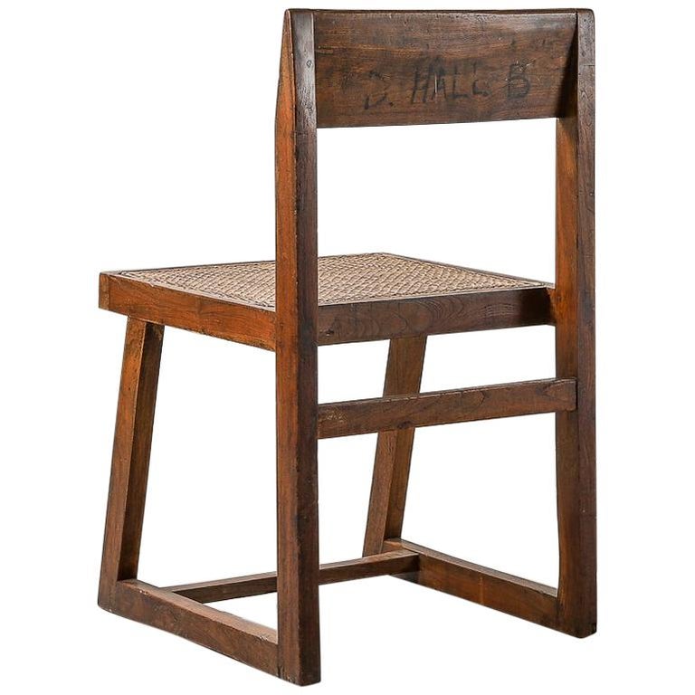 Pierre Jeanneret Library Chair Model No. PJ-SI-54-A Chandigarh, 1960s For Sale