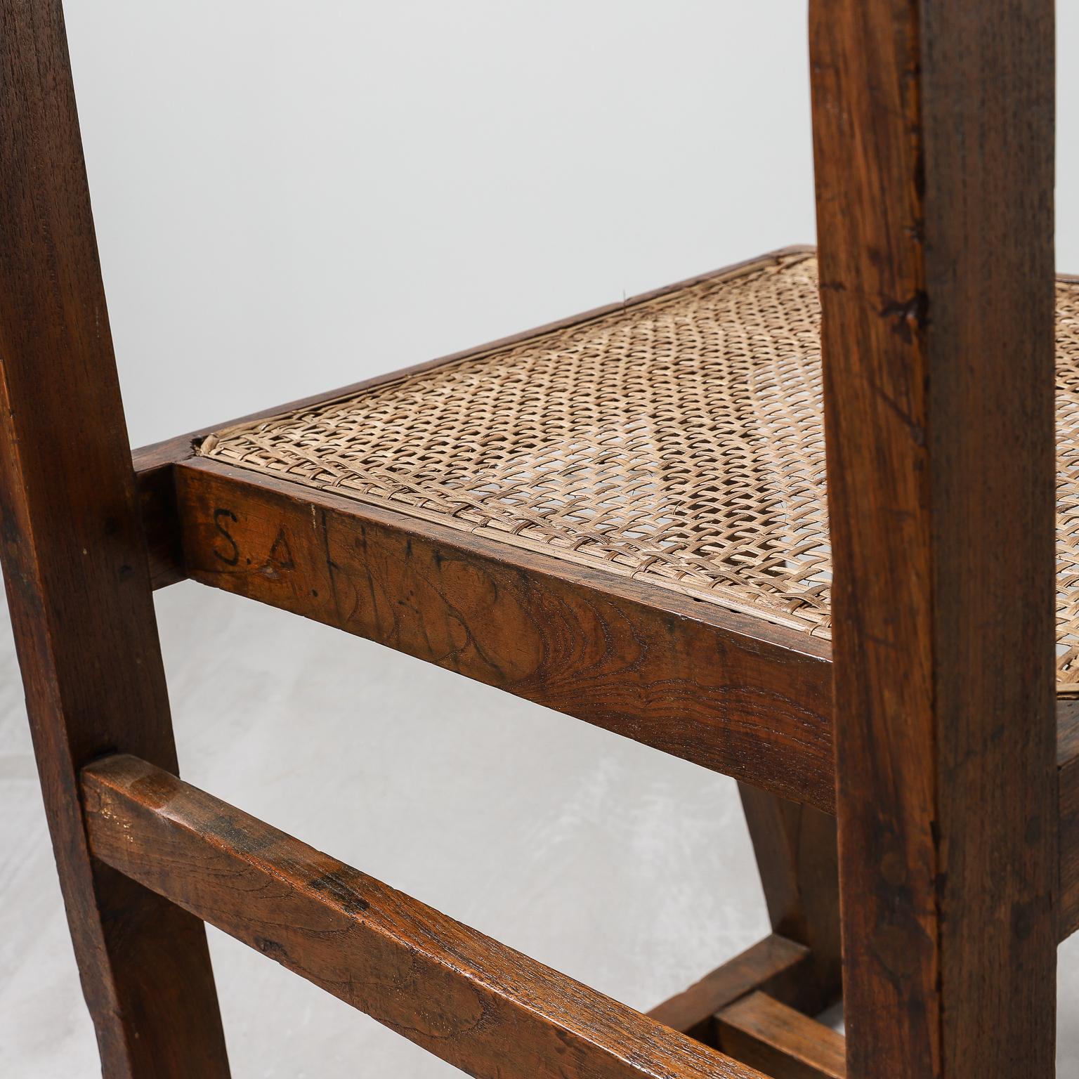 Pierre Jeanneret Library Chair Model No. PJ-SI-54-A Chandigarh, 1960s 2