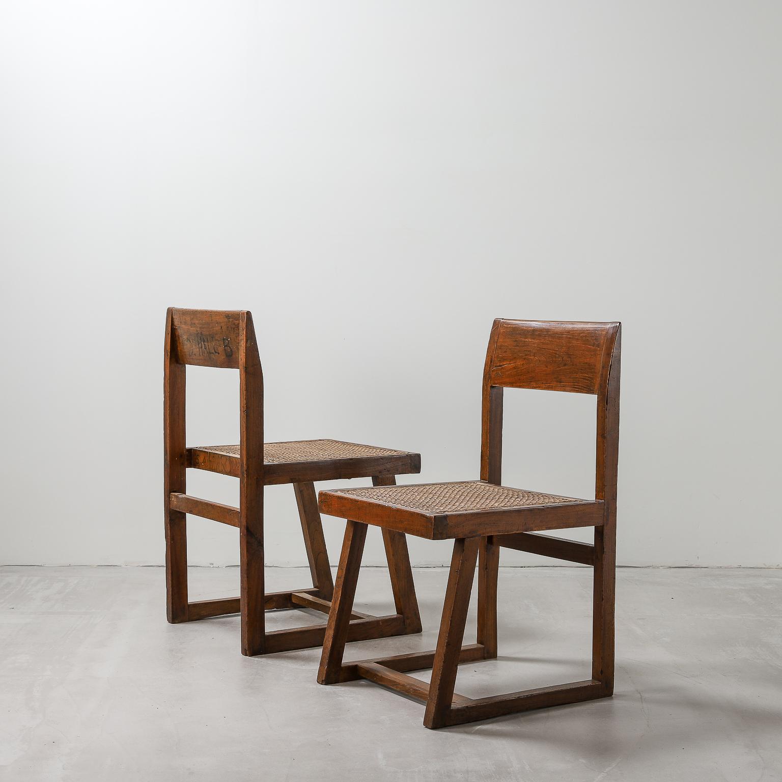 Indian Pierre Jeanneret Library Chair Model No. PJ-SI-54-A Chandigarh, 1960s