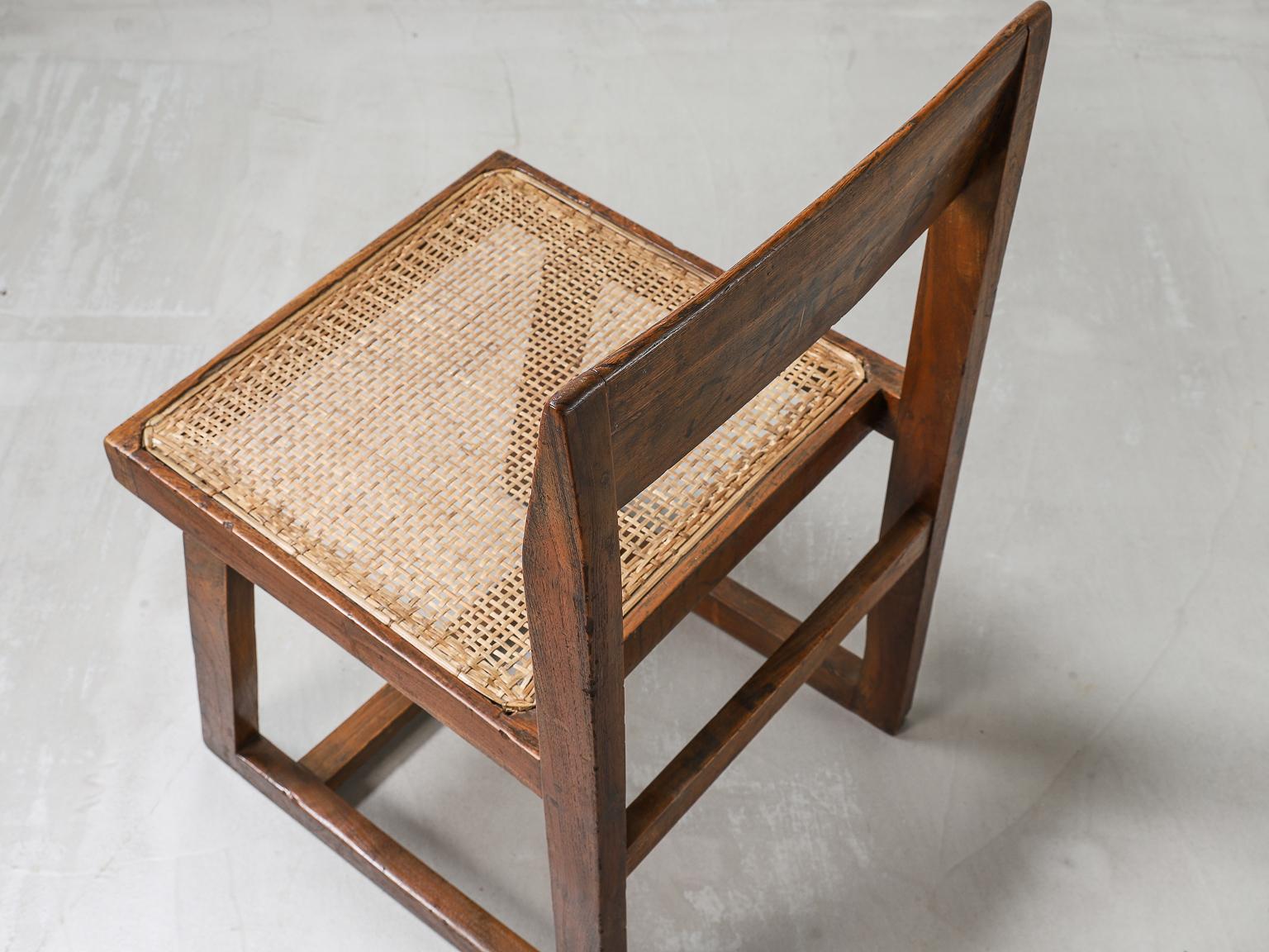 Pierre Jeanneret Library Chair Model No. PJ-SI-54-A Chandigarh, 1960s In Good Condition In London, Charterhouse Square
