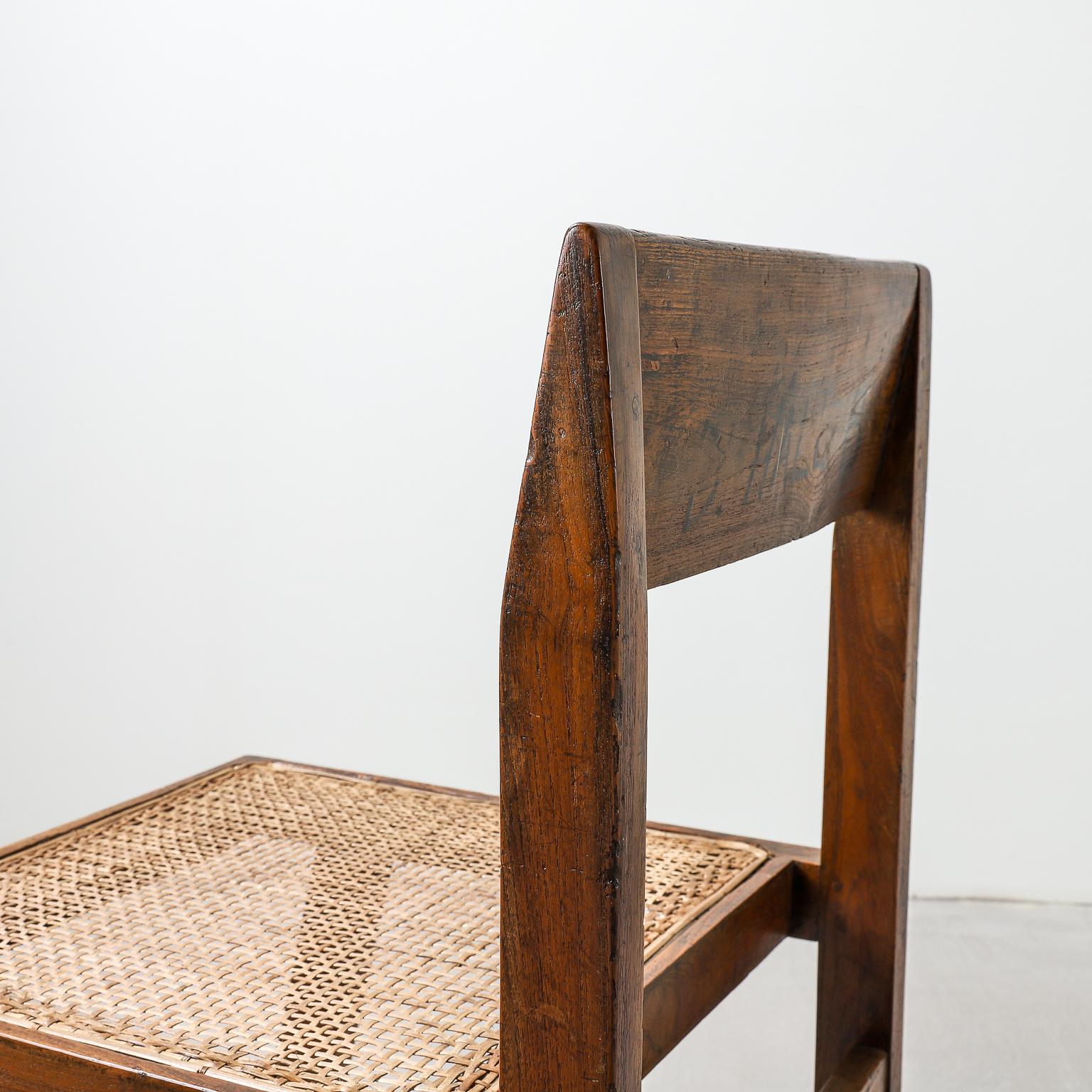 Cane Pierre Jeanneret Library Chair Model No. PJ-SI-54-A Chandigarh, 1960s