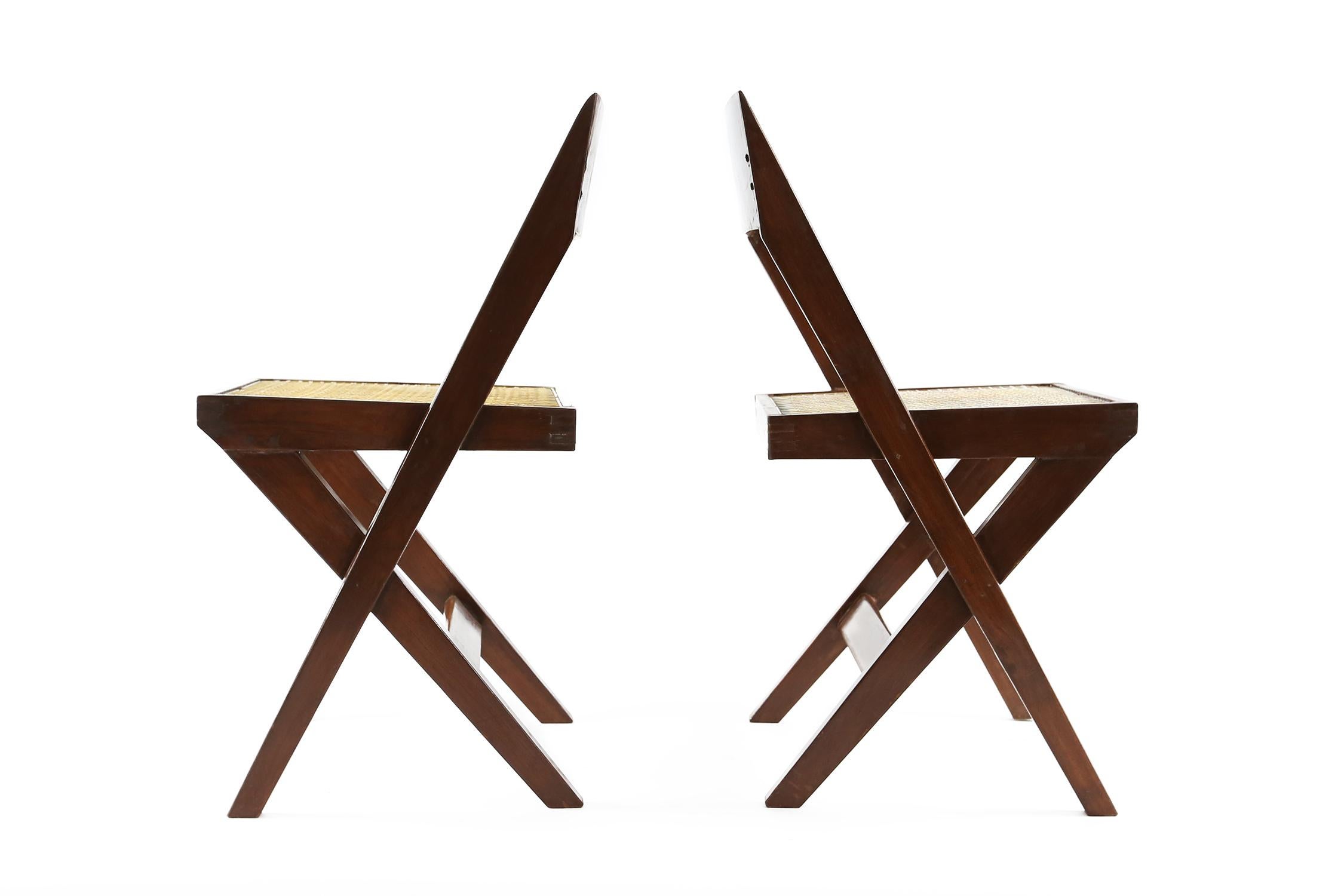 Mid-Century Modern Pierre Jeanneret Library Chairs from Chandigarh, 1960s For Sale