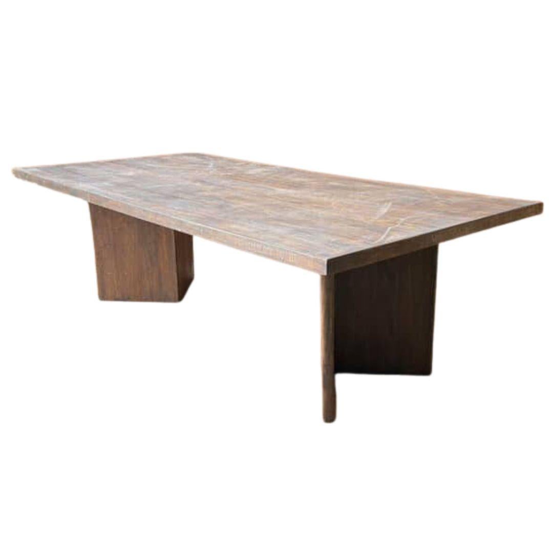 A rare and exceptional library table (Model PJ-TAT-08-A) designed by Pierre Jeanneret in 1955–56 as part of the original Chandigarh furniture programme under the masterplan of Le Corbusier. Constructed in solid teak and teak veneer, this monumental