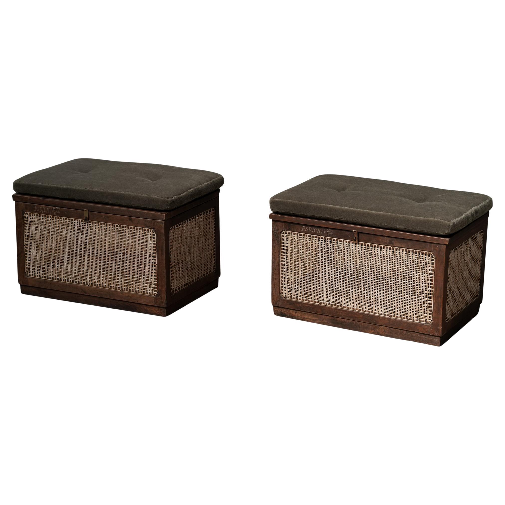 Boîtes en lin Pierre Jeanneret en vente